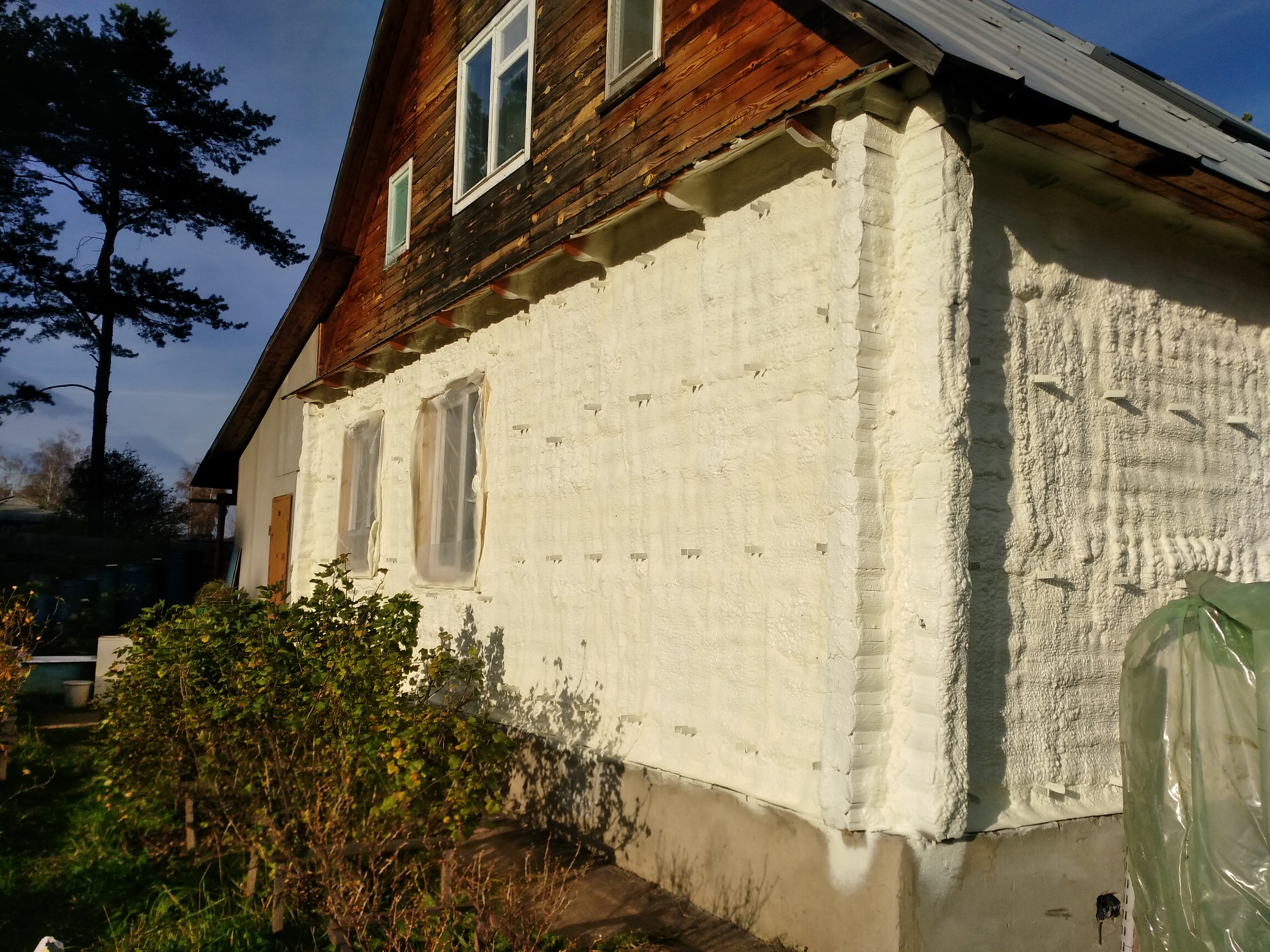 Утепление фасада брусового дома